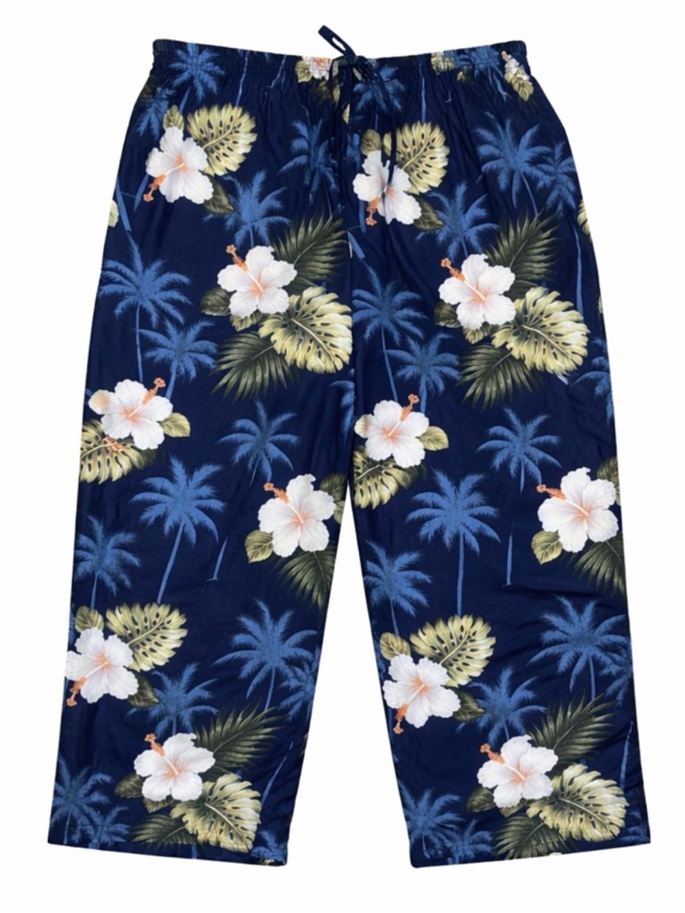 Made in Hawaii Tropical Pants Navy Hibiscus Aloha Beach Women’s Size XL NWOT